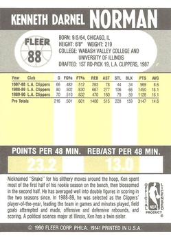 1990-91 Fleer #88 Ken Norman Back