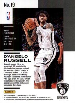 2018-19 Panini Chronicles - Green #19 D'Angelo Russell Back