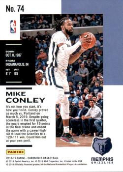 2018-19 Panini Chronicles - Pink #74 Mike Conley Back