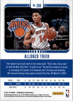 2018-19 Panini Chronicles - Pink #289 Allonzo Trier Back