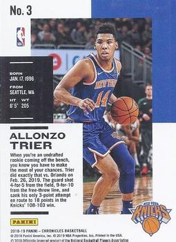 2018-19 Panini Chronicles - Red #3 Allonzo Trier Back