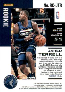 2018-19 Panini Chronicles - Rookie Chronicles Signatures #RC-JTR Jared Terrell Back
