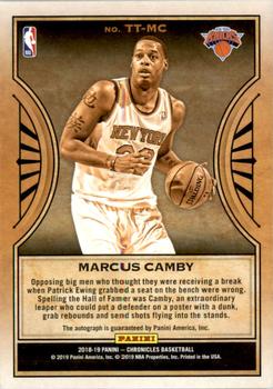 2018-19 Panini Chronicles - Timeless Ink Red #TT-MC Marcus Camby Back