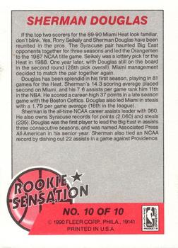 1990-91 Fleer - Rookie Sensations #10 Sherman Douglas Back