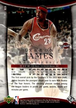2004-05 Upper Deck Trilogy - UD Promos #13 LeBron James Back