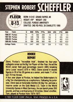 1990-91 Fleer Update #U-13 Steve Scheffler Back