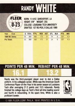 1990-91 Fleer Update #U-23 Randy White Back