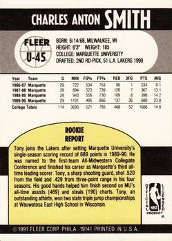 1990-91 Fleer Update #U-45 Tony Smith Back