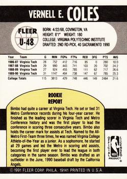 1990-91 Fleer Update #U-48 Bimbo Coles Back