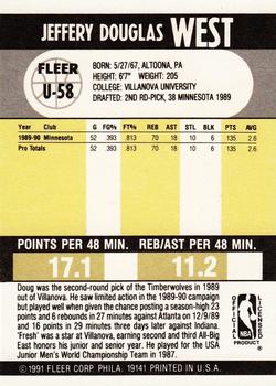 1990-91 Fleer Update #U-58 Doug West Back