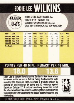 1990-91 Fleer Update #U-65 Eddie Lee Wilkins Back