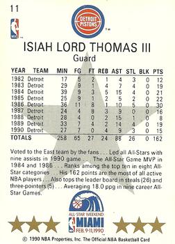 1990-91 Hoops #11 Isiah Thomas Back