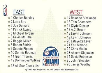 1990-91 Hoops #13 All-Star Checklist Back