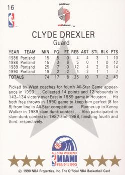 1990-91 Hoops #16 Clyde Drexler Back