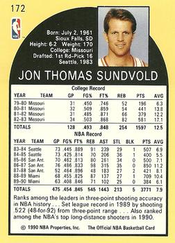 1990-91 Hoops #172 Jon Sundvold Back
