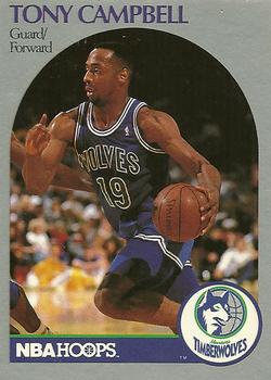 1990-91 Hoops #185 Tony Campbell Front