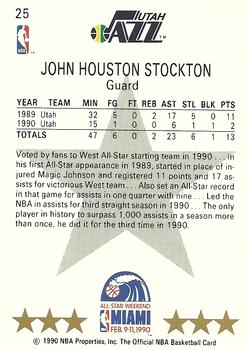 1990-91 Hoops #25 John Stockton Back