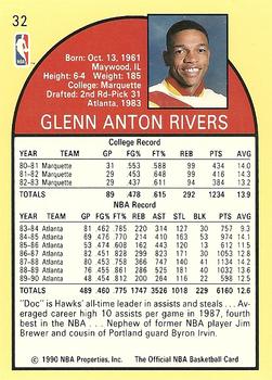 1990-91 Hoops #32 Glenn Rivers Back