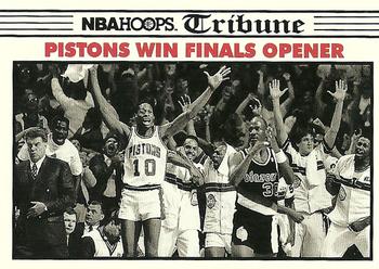 1990-91 Hoops #337 Pistons Win Finals Opener Front