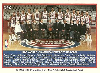 1990-91 Hoops #342 Back To Back World Champions Back