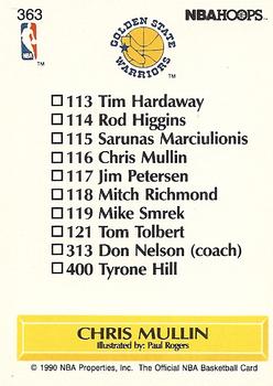 1990-91 Hoops #363 Chris Mullin Back