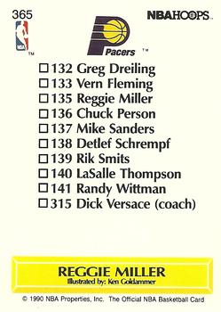 1990-91 Hoops #365 Reggie Miller Back