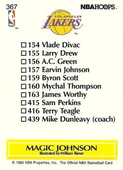 1990-91 Hoops #367 Magic Johnson Back