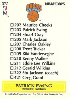 1990-91 Hoops #372 Patrick Ewing Back