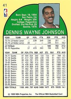 1990-91 Hoops #41 Dennis Johnson Back