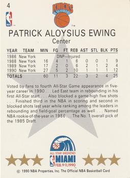 1990-91 Hoops #4 Patrick Ewing Back