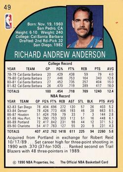 1990-91 Hoops #49 Richard Anderson Back