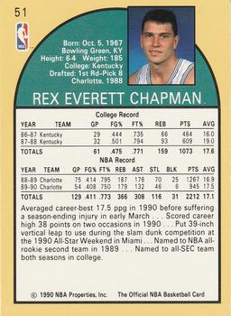 1990-91 Hoops #51 Rex Chapman Back