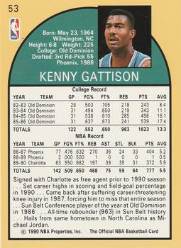 1990-91 Hoops #53 Kenny Gattison Back