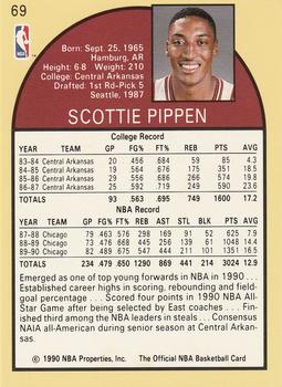 1990-91 Hoops #69 Scottie Pippen Back