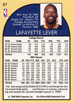 1990-91 Hoops #97 Fat Lever Back