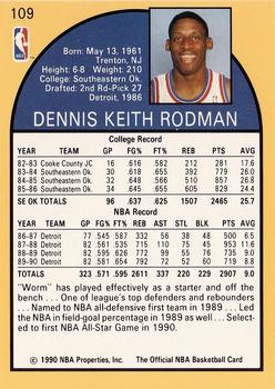 1990-91 Hoops #109 Dennis Rodman Back