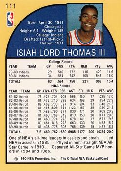 1990-91 Hoops #111 Isiah Thomas Back