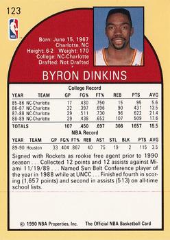 1990-91 Hoops #123 Byron Dinkins Back