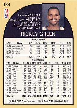 1990-91 Hoops #134 Rickey Green Back