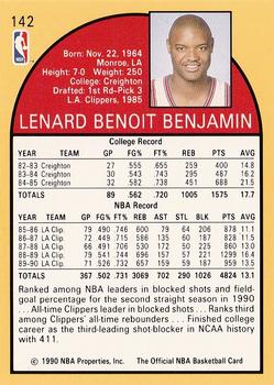 1990-91 Hoops #142 Benoit Benjamin Back