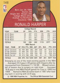 1990-91 Hoops #146 Ron Harper Back