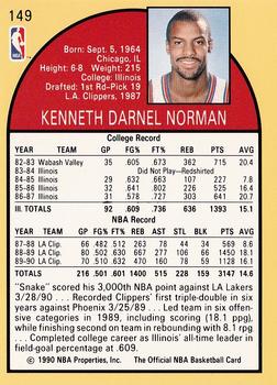1990-91 Hoops #149 Ken Norman Back