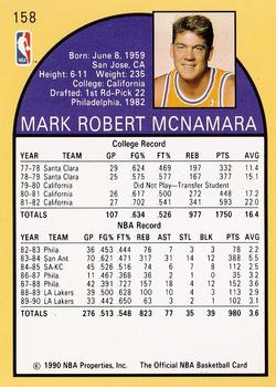 1990-91 Hoops #158 Mark McNamara Back
