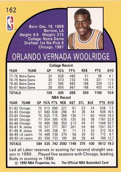 1990-91 Hoops #162 Orlando Woolridge Back