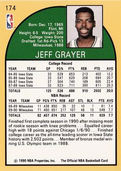 1990-91 Hoops #174 Jeff Grayer Back