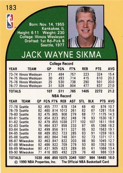 1990-91 Hoops #183 Jack Sikma Back
