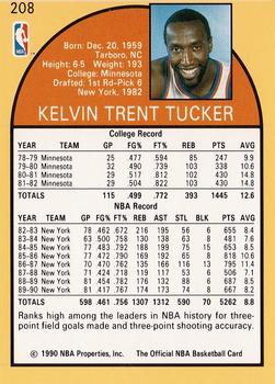 1990-91 Hoops #208 Trent Tucker Back
