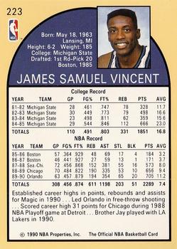 1990-91 Hoops #223 Sam Vincent Back