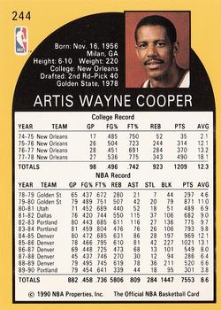 1990-91 Hoops #244 Wayne Cooper Back