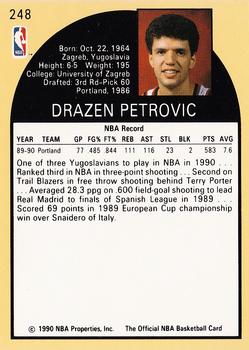 1990-91 Hoops #248 Drazen Petrovic Back